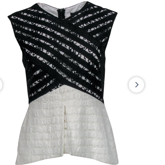 bcbg white lace top